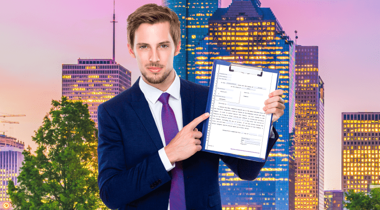 Courier delivering legal documents in Houston, TX