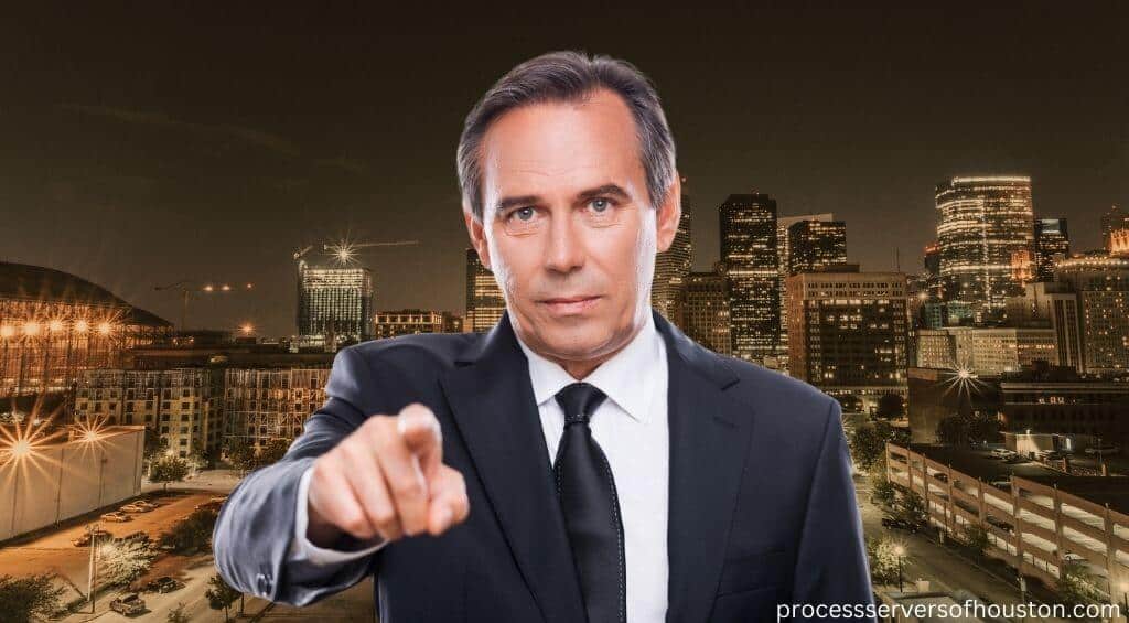 A process server pointing finger on you