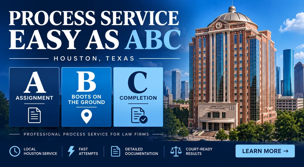 Home 10 Houston process service as easy as ABC with Harris County Civil Courthouse