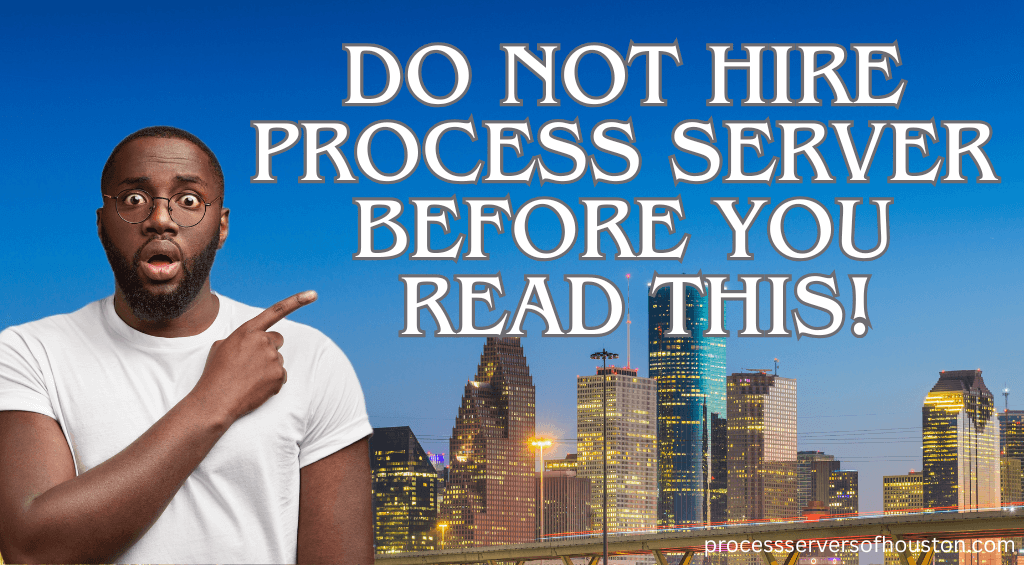 Black male pointing his finger on question: How to Hire a Process Server in Houston