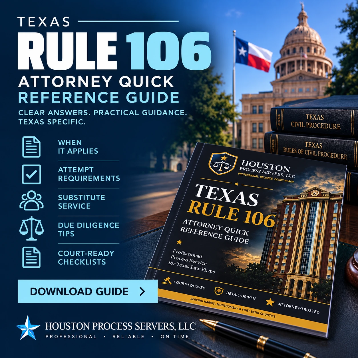 ABC Legal Services Houston | Local Process Service 5 Texas Rule 106 Attorney Quick Reference Guide for Texas law firms